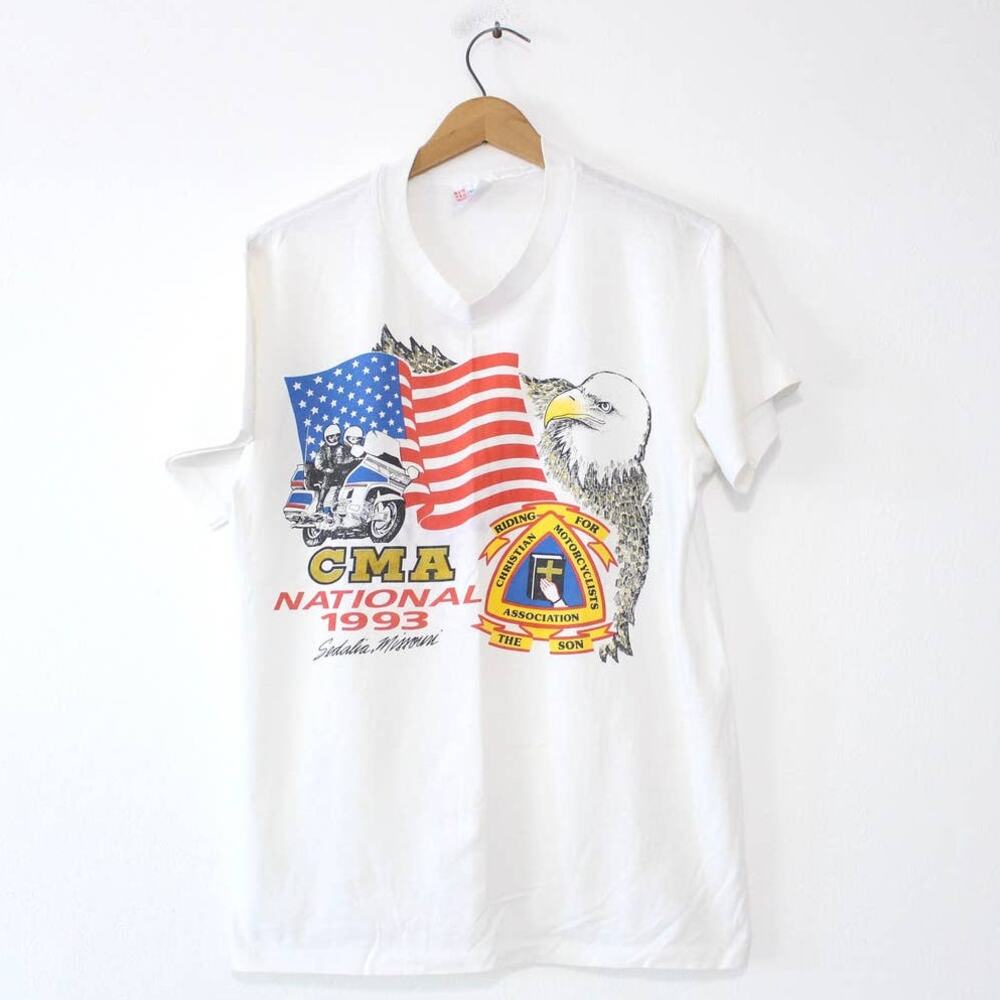 Vintage Christian Motorcyclists Association Sedalia Missouri 1993 T Shirt Medium